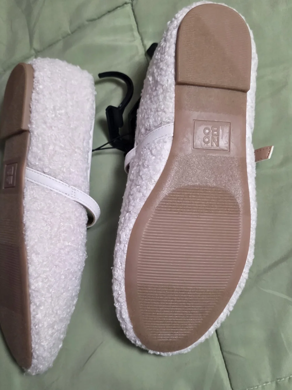 No Boundaries Women's Faux Shearling Mary Jane Flats